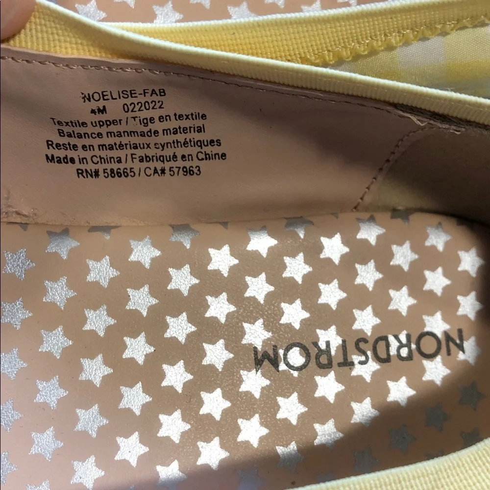 Nordstrom Yellow Gingham Ballet Flats with Bow